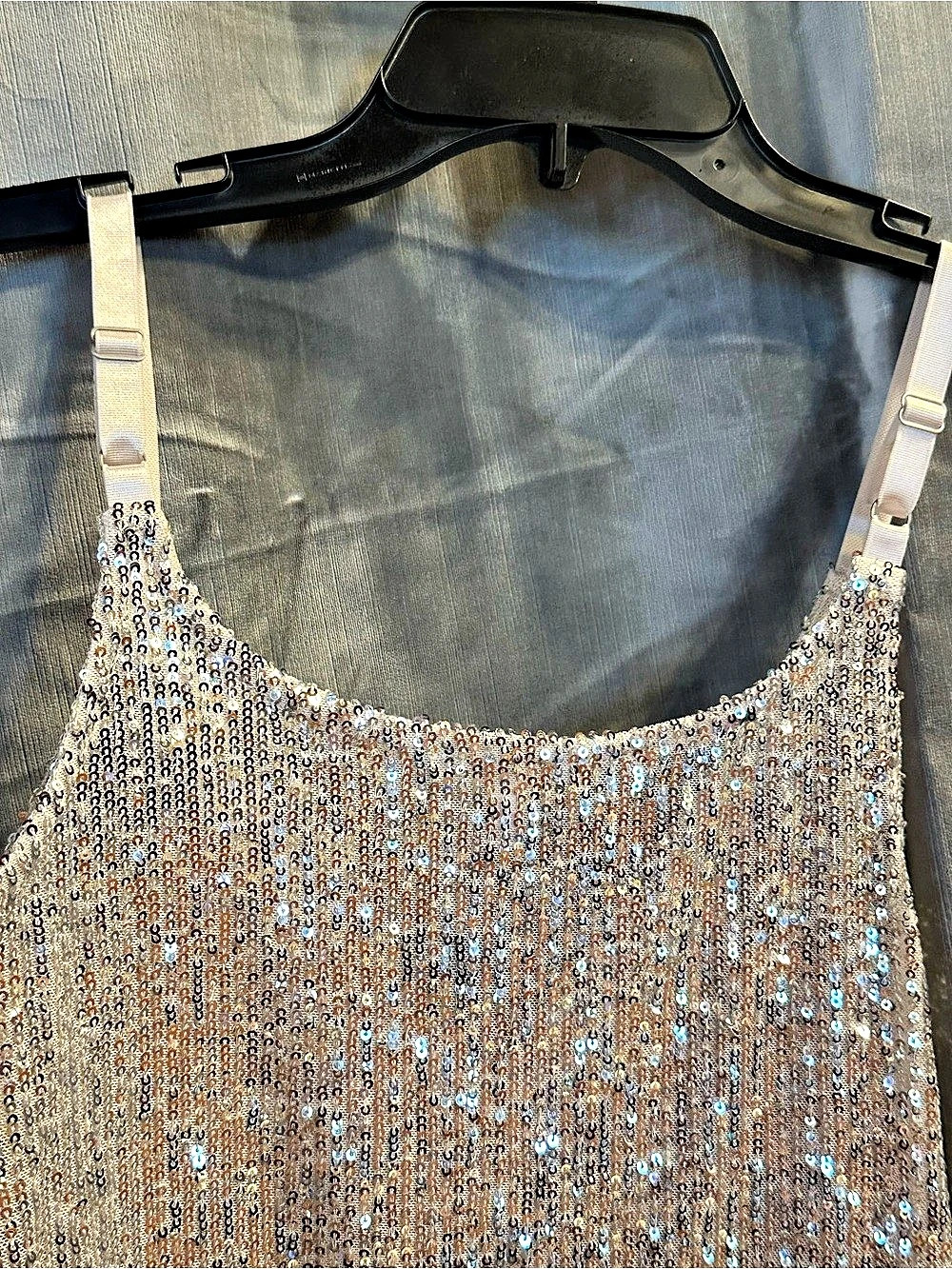 Maurices Sequin Camisole in Champagne & Silver Size Medium Used, Like New